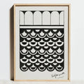 Bauhaus geometric canvas art black & white living room print