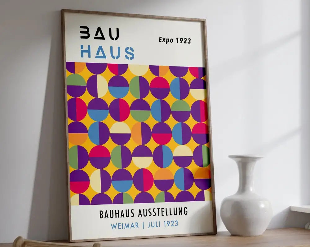 Minimalist bauhaus black geometric canvas prints living room art