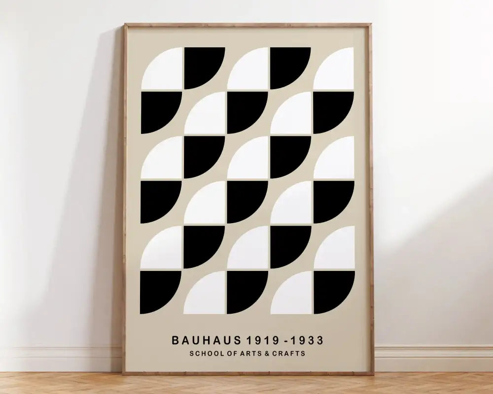 Minimalist bauhaus black geometric canvas prints living room art