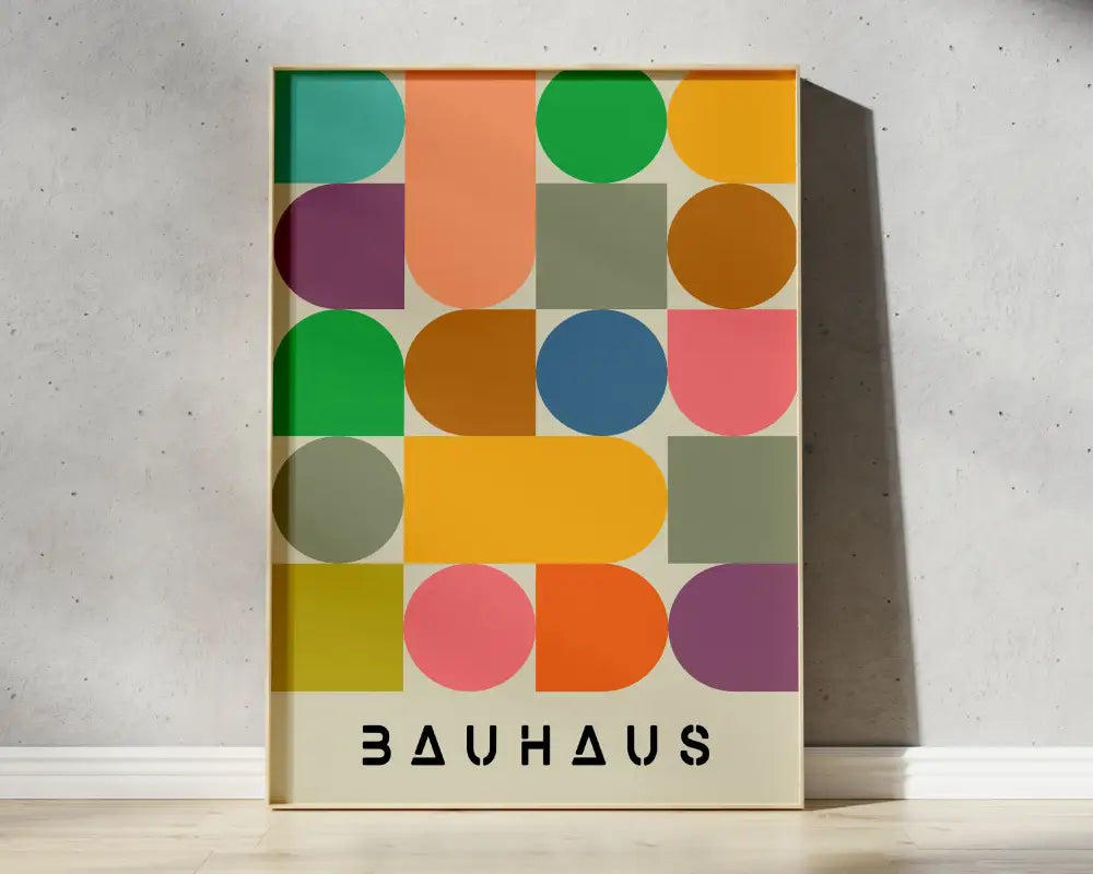 Minimalist bauhaus black geometric canvas prints living room art