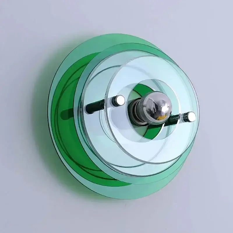 Bauhaus green and clear glass led wall sconces bedroom light