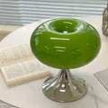 Bauhaus green glass led table lamp for living room chrome base