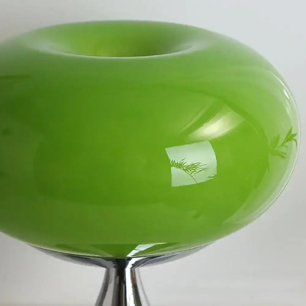 Bauhaus green glass led table lamp for living room chrome base