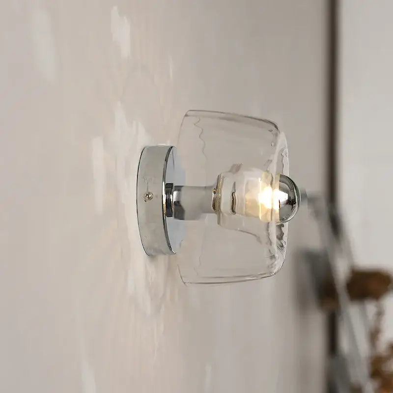 Bauhaus led wall sconces clear ridged glass aisle light