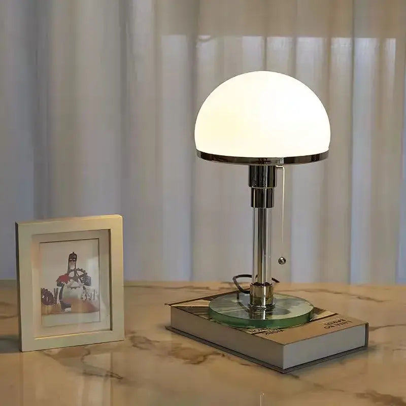Bauhaus mushroom table lamp milk white glass bedroom lighting