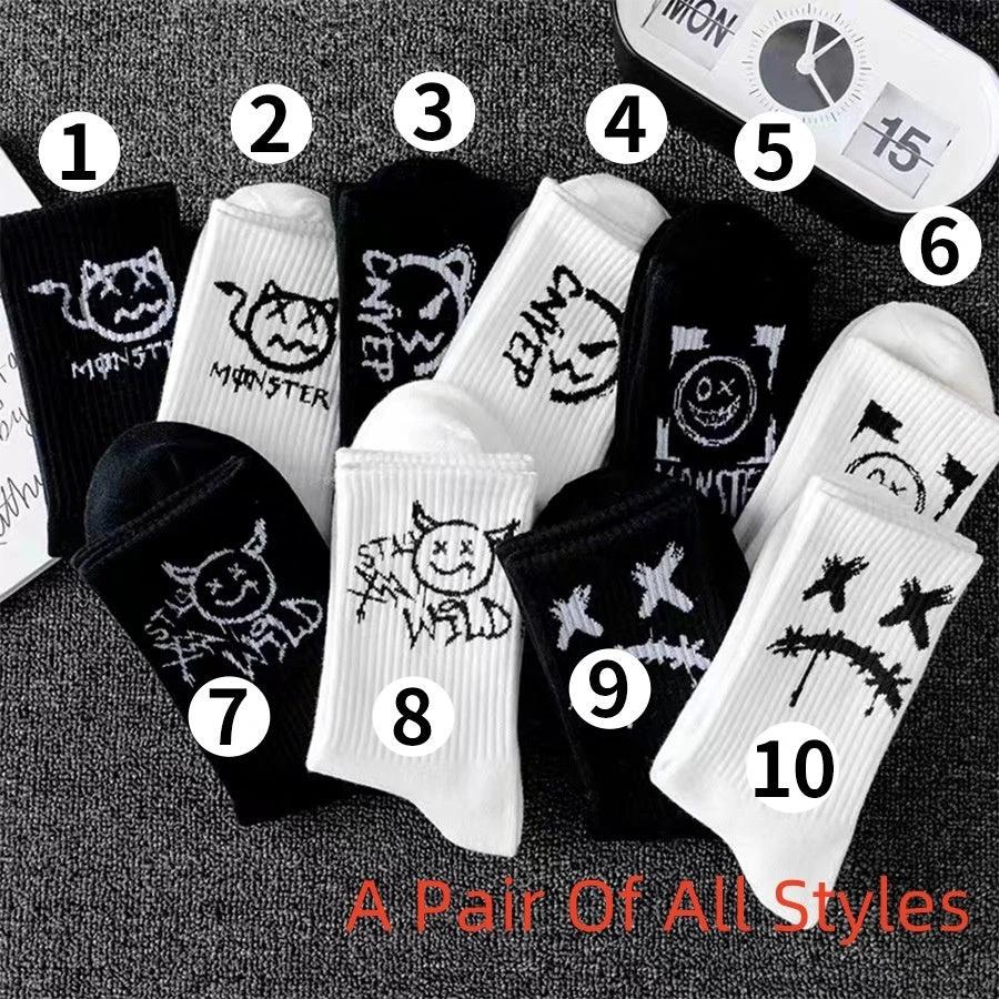 Men's Black And White Socks