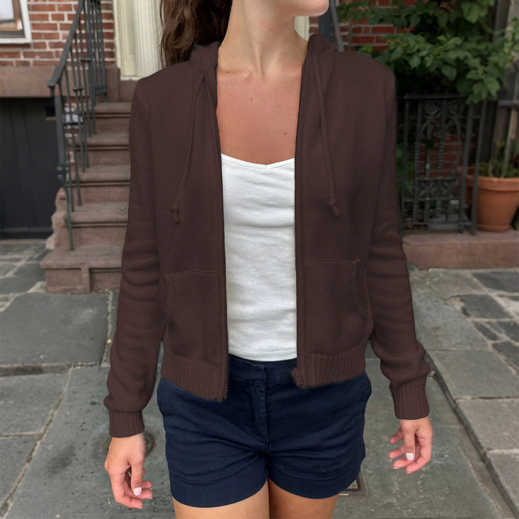 Minimalist Long Sleeve Solid Color Coat Woolen Women's Clothing