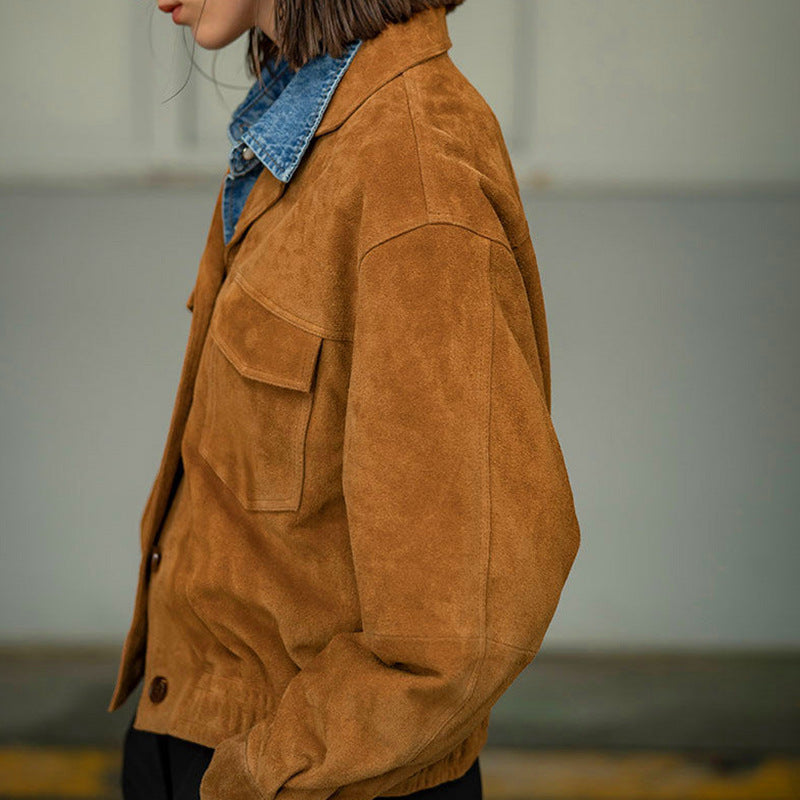 French Suit Turn-down Collar Coat Women's Clothing