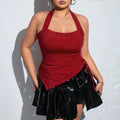 Plus Size Women's T-shirt SpringSummer New Sexy Halter Sleeveless Top