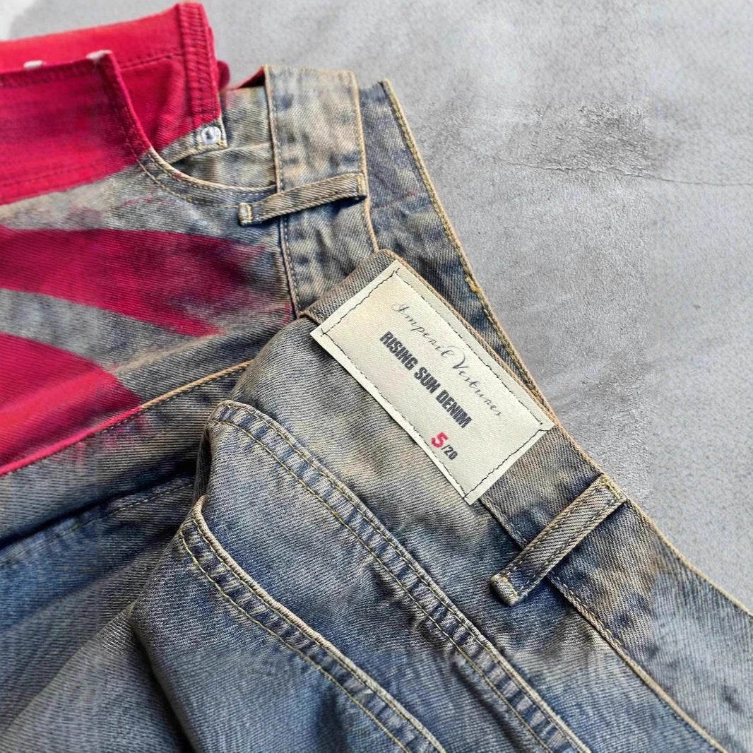 Men's Wide-leg Mopping Denim Jeans