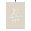 Modern nordic beige adventure wall art bedroom canvas