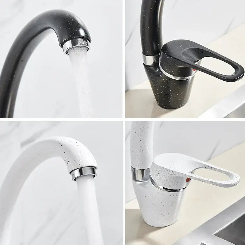 DecorBites™ Beige Brass Kitchen Faucet 360 Swivel Spout Single Handle Mixer Tap