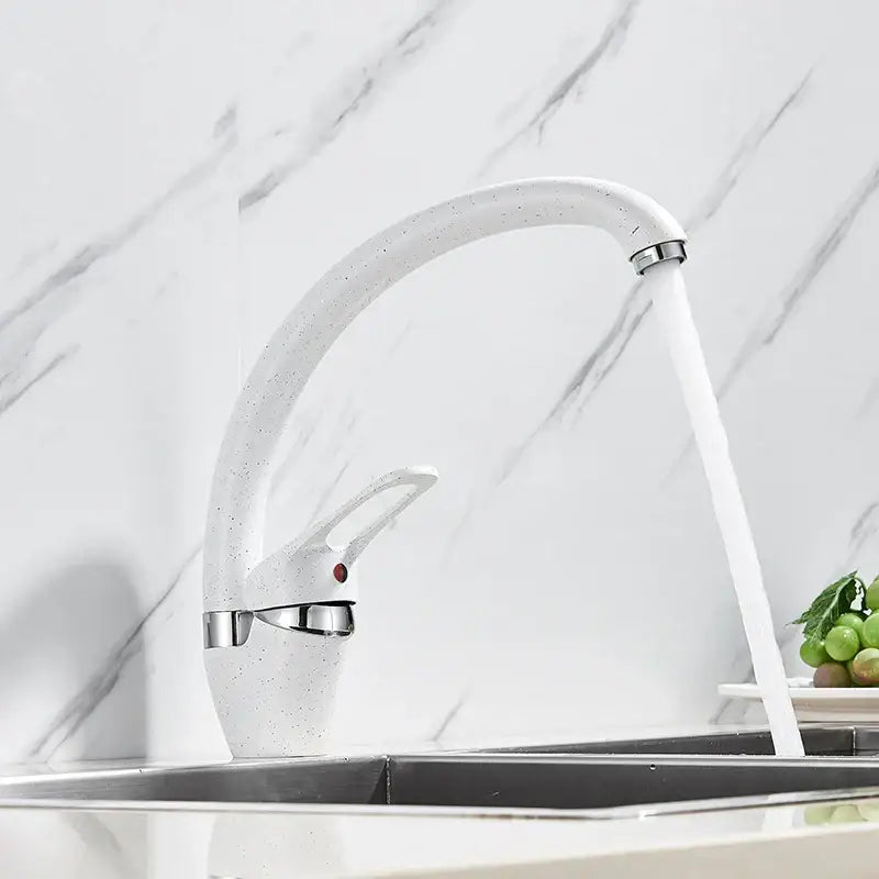 DecorBites™ Beige Brass Kitchen Faucet 360 Swivel Spout Single Handle Mixer Tap