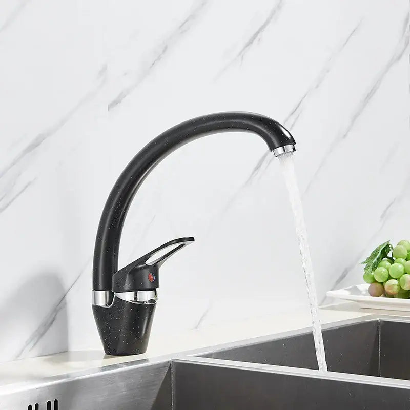 DecorBites™ Beige Brass Kitchen Faucet 360 Swivel Spout Single Handle Mixer Tap