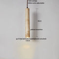 Beige cave stone led pendant light with wood ring for living room