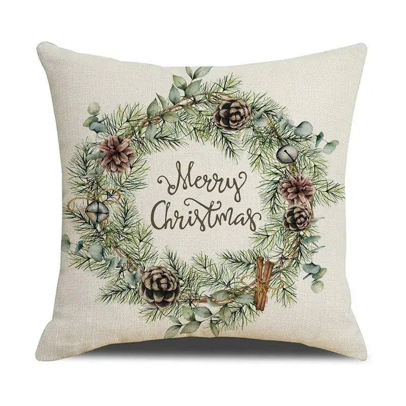 DecorBites™ Cartoon Birds Christmas Pillowcase 45X45cm - Linen Sofa Cushion Cover