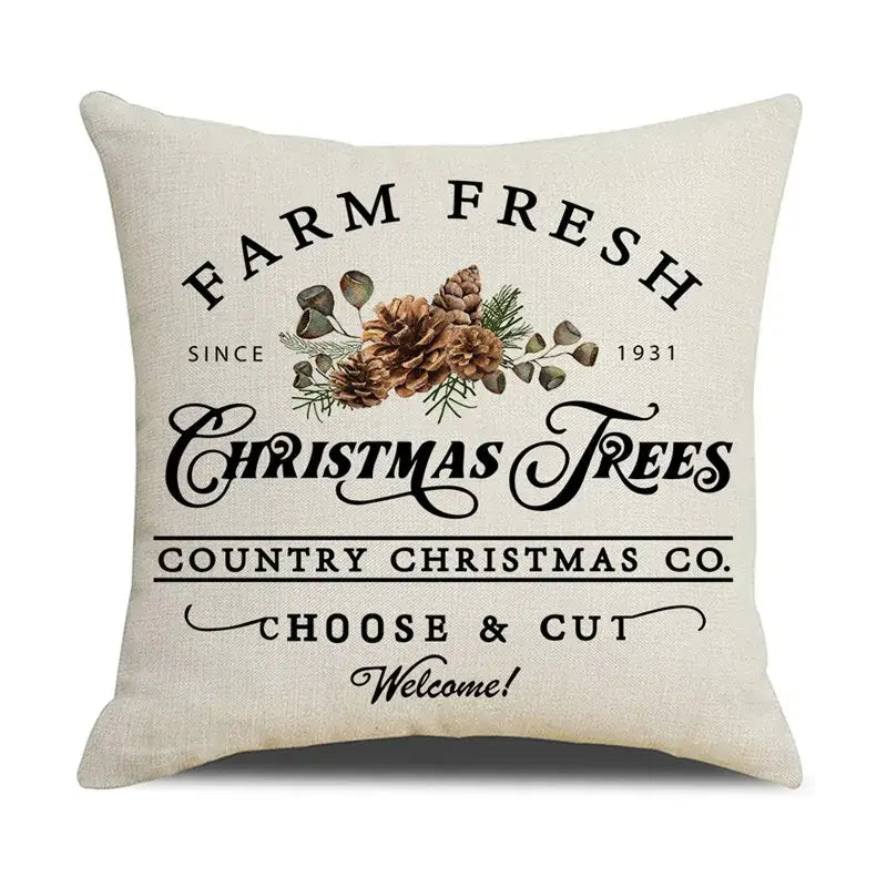 DecorBites™ Cartoon Birds Christmas Pillowcase 45X45cm - Linen Sofa Cushion Cover