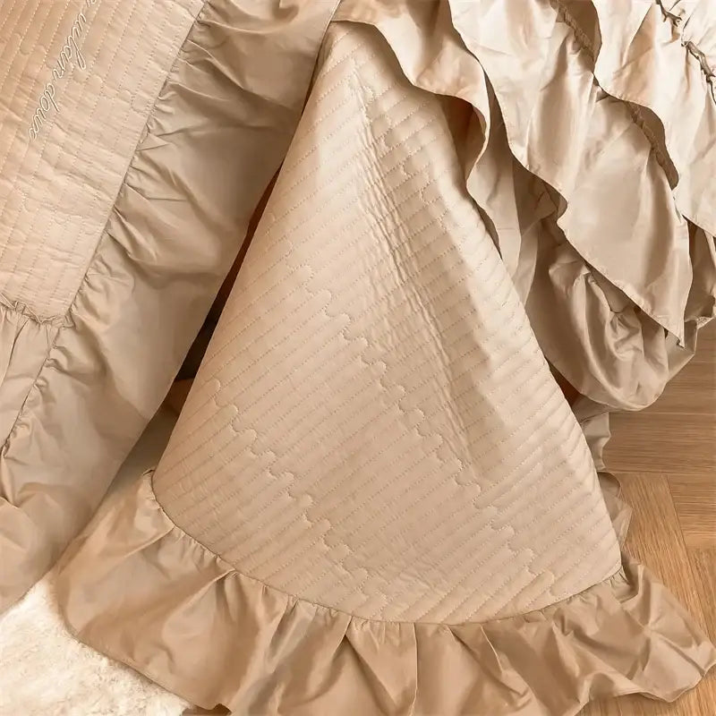 DecorBites™ Cake Layers Cotton Duvet Set: Ruffles, Bedspread, Sheet, Pillowcases