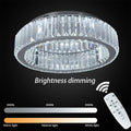 Big crystal round led dimmable chandelier for living room