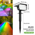 Black 20leds rgb solar landscape spotlights garden wall lamp