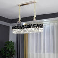 Elegant chrome and black finish crystal chandelier dining room light