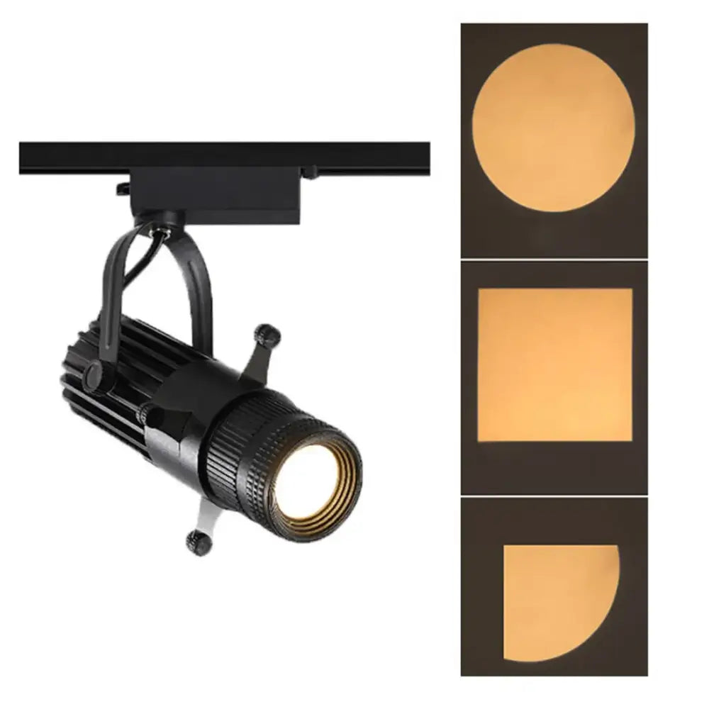 Black adjustable aperture led spotlight commercial track light