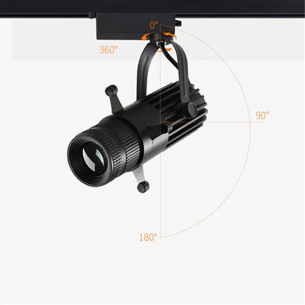 Black adjustable aperture led spotlight commercial track light