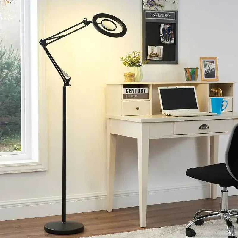 Black adjustable led moon beauty light bedroom floor lamp