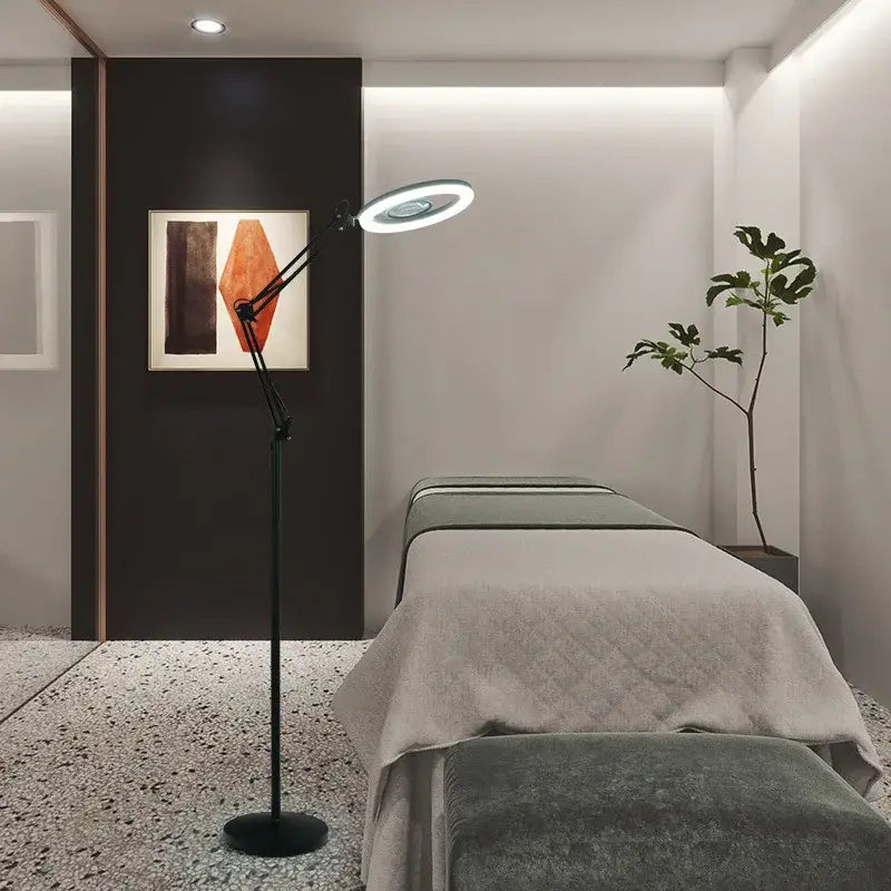 Black adjustable led moon beauty light bedroom floor lamp