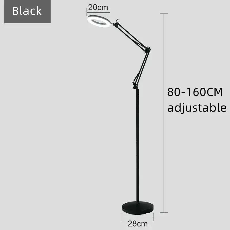 Black adjustable led moon beauty light bedroom floor lamp