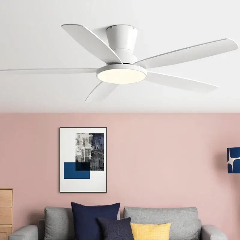 Black and dark wood ceiling fan light with remote living room