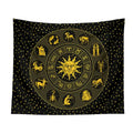 Black and gold constellation zodiac tapestry bedroom wall decor