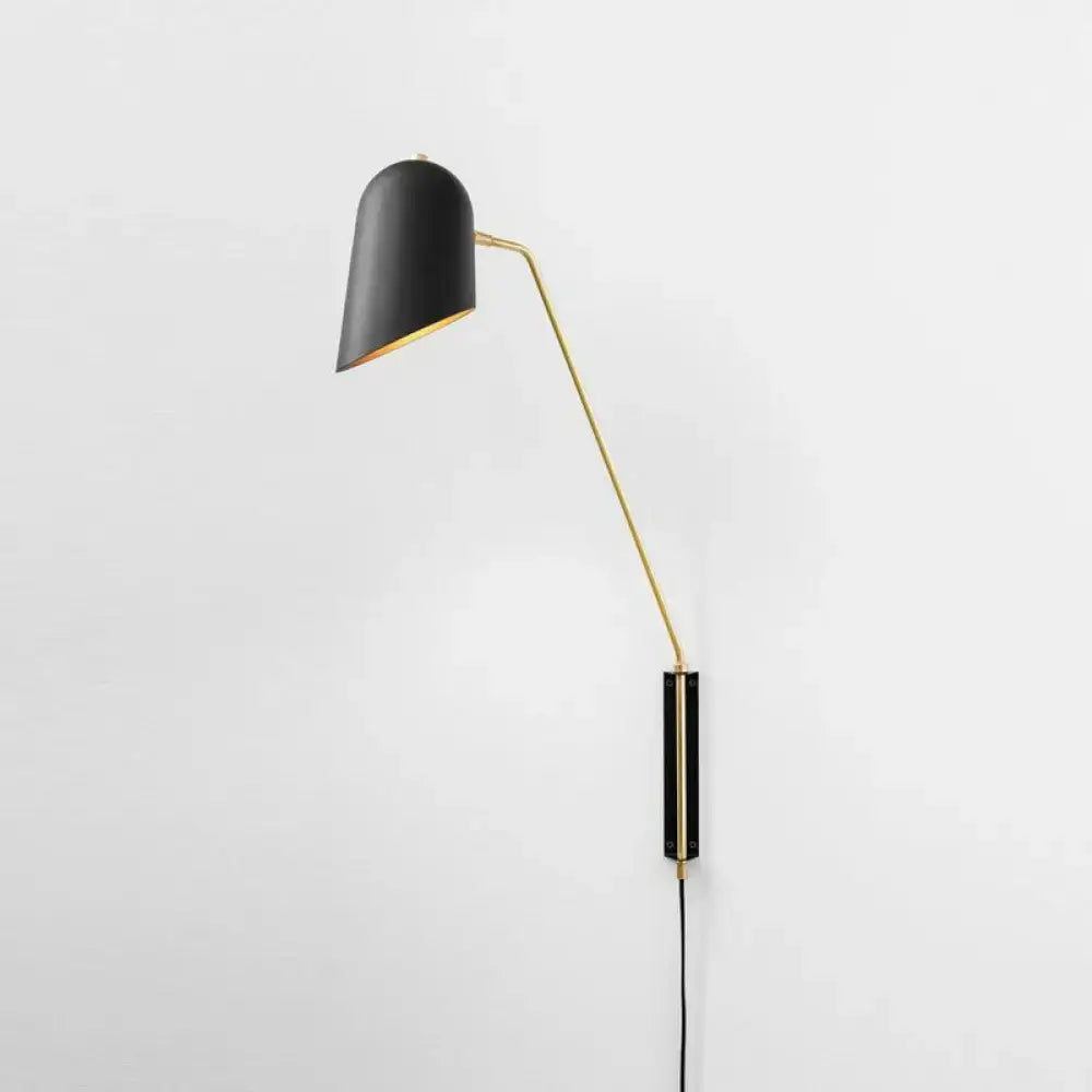 DecorBites™ Nordic Black Wall Sconce with Bedside Reading Light and Metal Shade