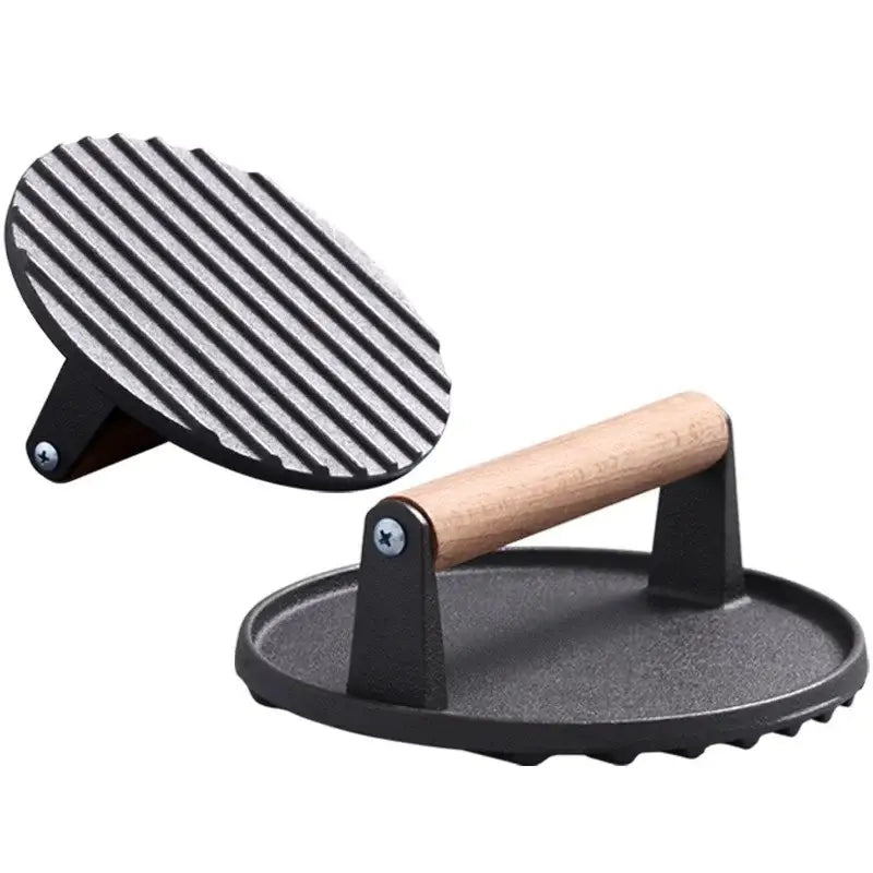 DecorBites™ Cast Iron Burger Press for Grill Hamburger Steak Heavy-Duty Meat Press