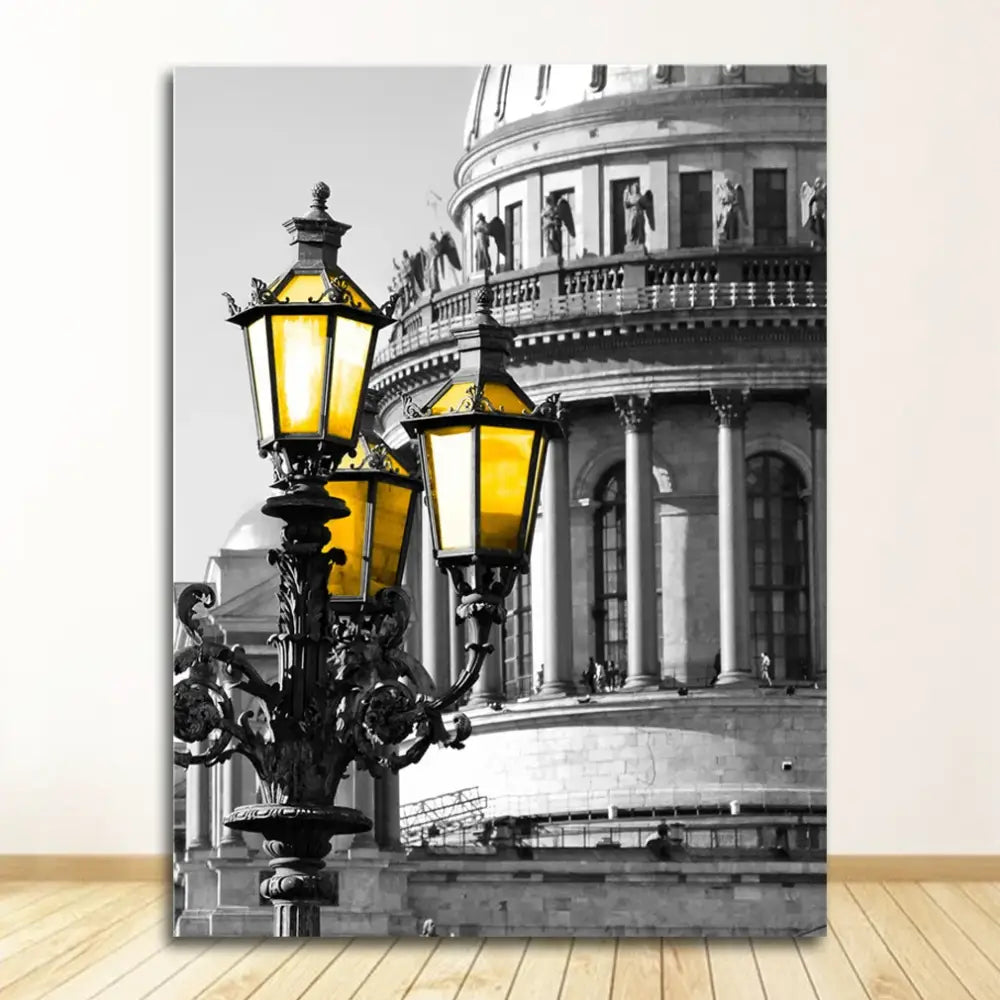 Eiffel tower black & white landscape canvas set living room wall art