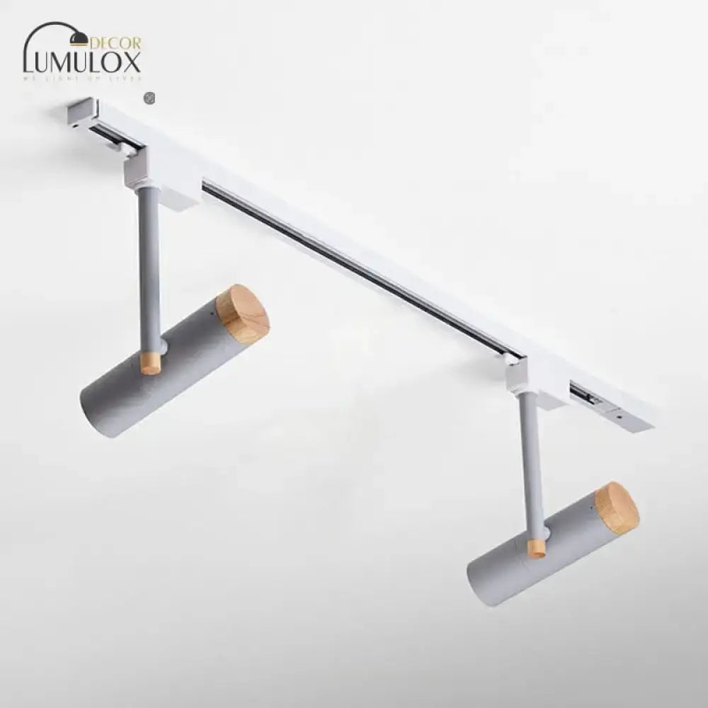 DecorBites™ Nordic Tubular Metallic Spotlight with Wood Cap