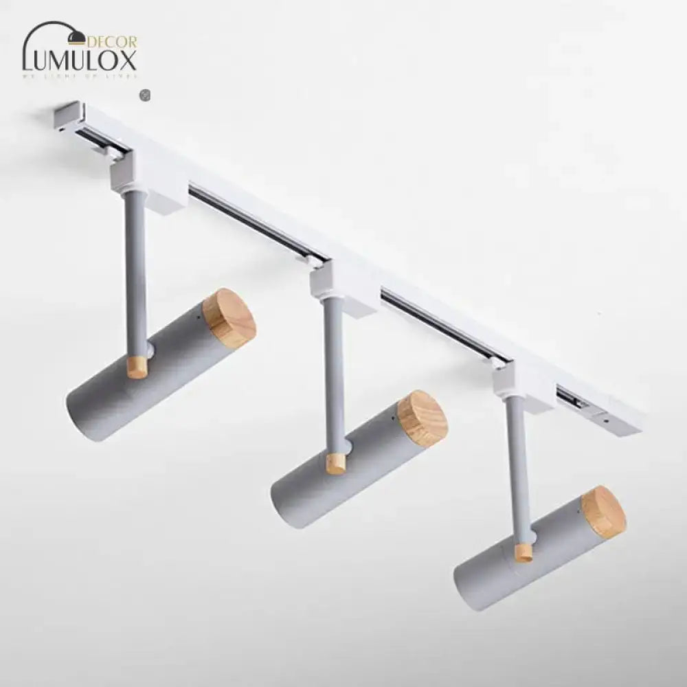 DecorBites™ Nordic Tubular Metallic Spotlight with Wood Cap