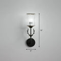 Black antler crystal wall sconce bedroom e26 e27 cylinder light
