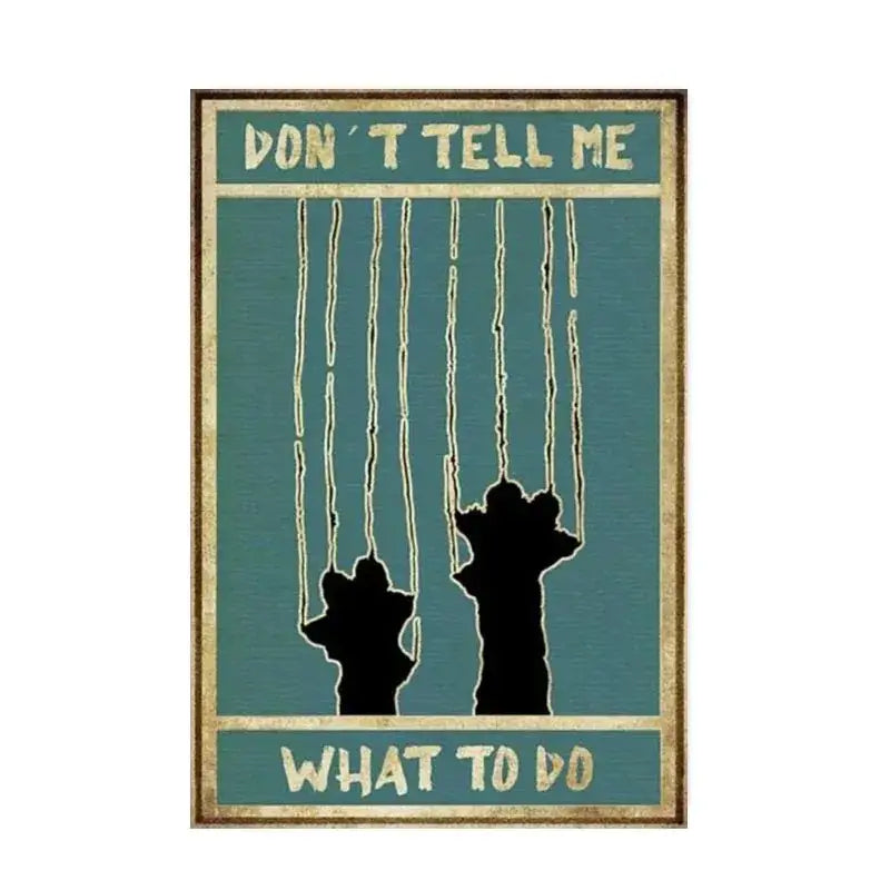 Vintage teal and gold black cat music poster living room wall art