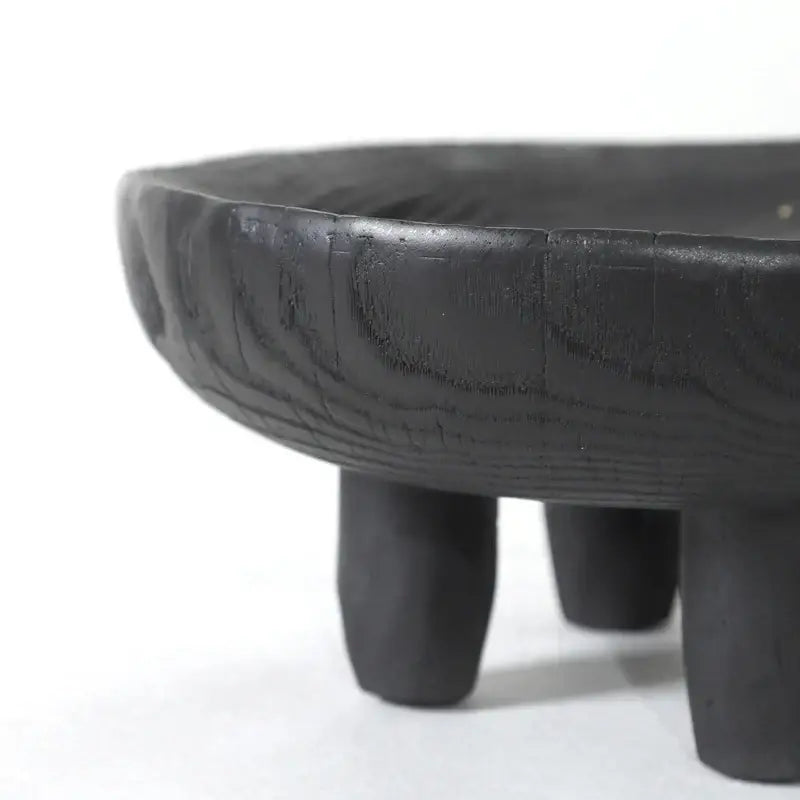 Black ceramic decorbites imitation wood grain corner tray kitchen bowl