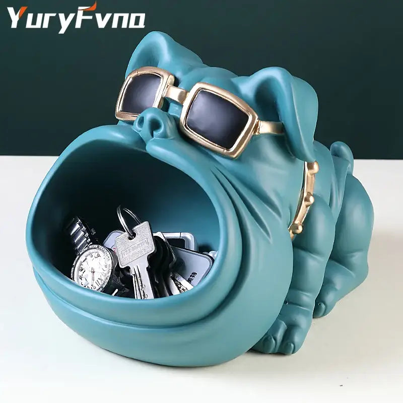 DecorBites™ Cool Dog Sculpture Table Decoration Decorative Coin Bank Storage Box