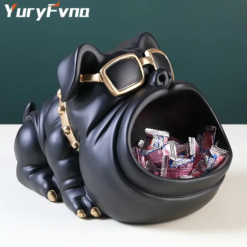 DecorBites™ Cool Dog Sculpture Table Decoration Decorative Coin Bank Storage Box