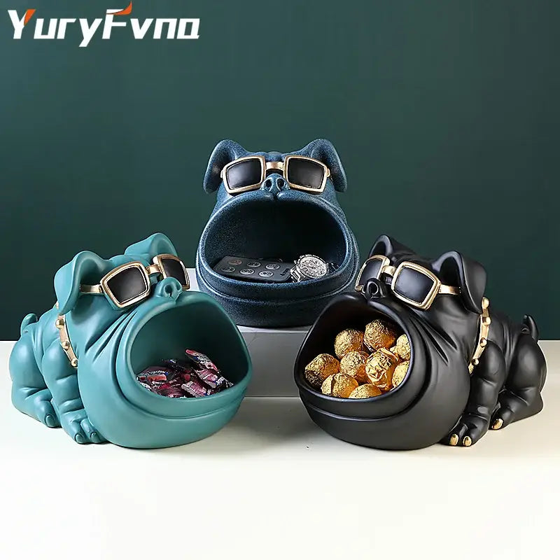 DecorBites™ Cool Dog Sculpture Table Decoration Decorative Coin Bank Storage Box