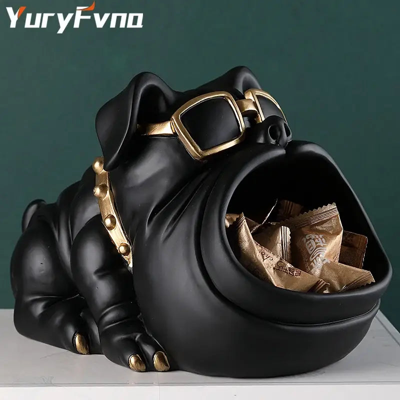DecorBites™ Cool Dog Sculpture Table Decoration Decorative Coin Bank Storage Box