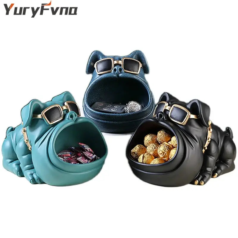 DecorBites™ Cool Dog Sculpture Table Decoration Decorative Coin Bank Storage Box
