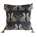 Black & gold leopard print throw pillow cover living room tassels