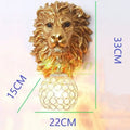 DecorBites™ Lion Head Crystal Led Wall Lamp for Bedroom, Ktv, Living Room, Resin Wall Light
