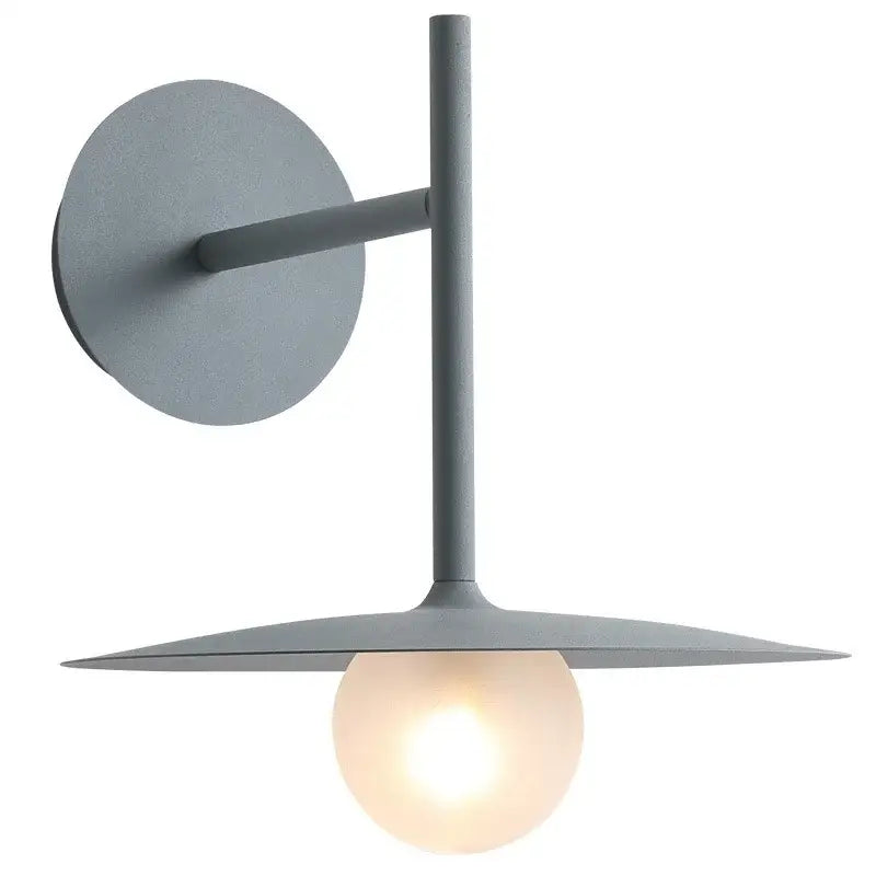 Black minimalist glass ball wall lamp – bedroom sconce