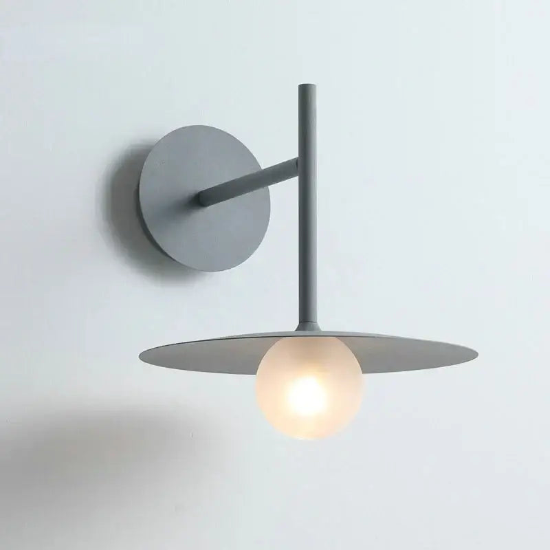 Black minimalist glass ball wall lamp – bedroom sconce