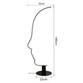 Black nordic human face floor lamp for living room